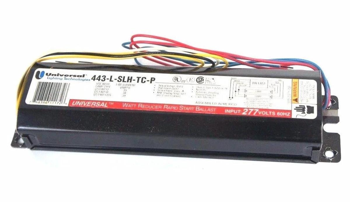 NIB UNIVERSAL LIGHTING 443-L-SLH-TC-P BALLAST 277 VAC, 60HZ, 443LSLHTCP