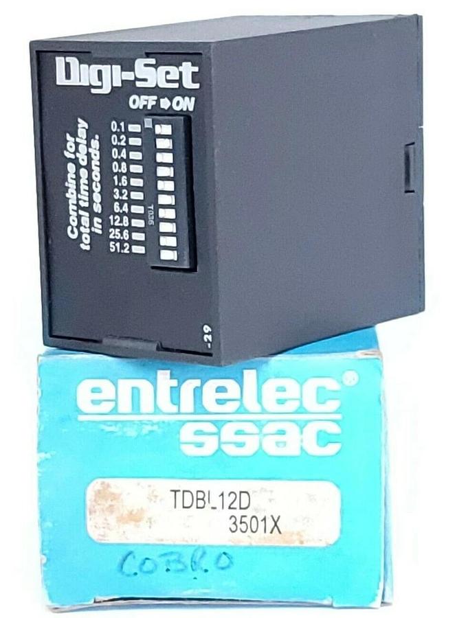 Used NIB ENTRELEC SSAC TDBL12D TIME DELAY RELAY 12VDC