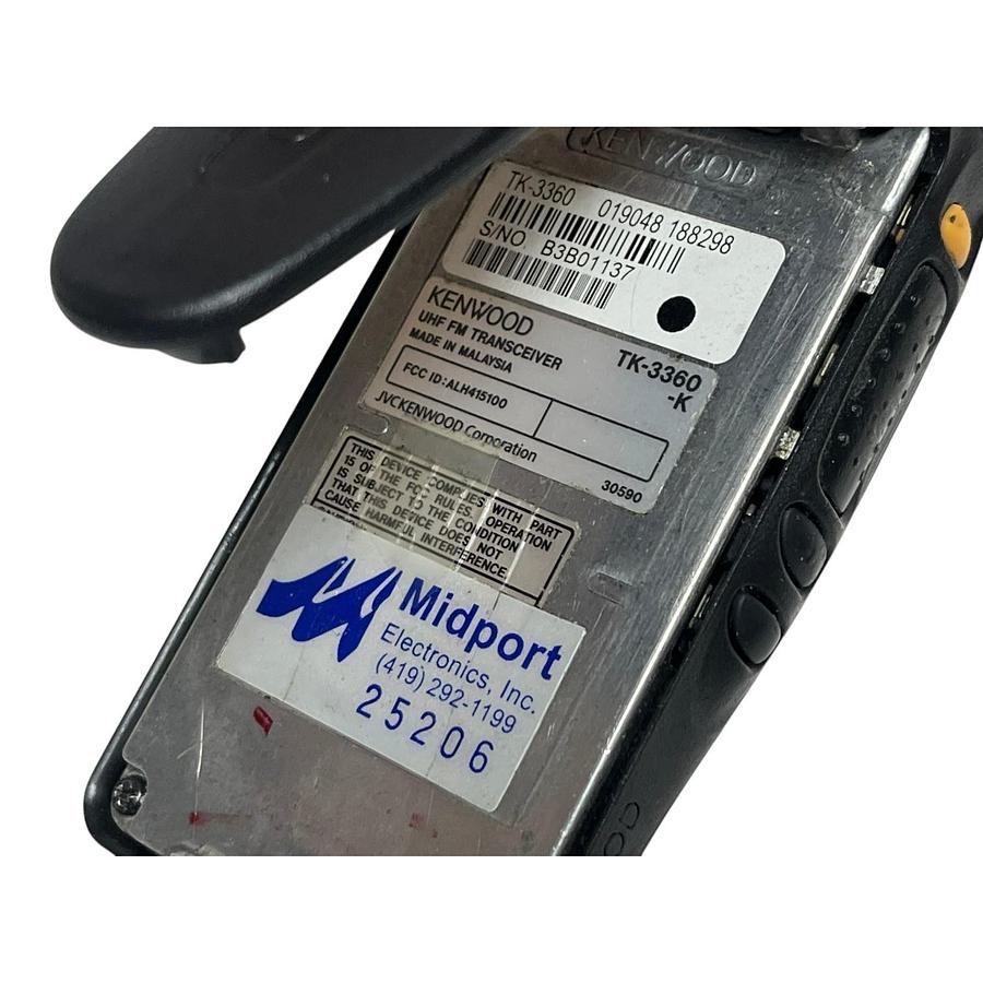 Used Kenwood TK-3360-K UHF Radio KSC-25LS Charger Midport MKNB26 Battery Set