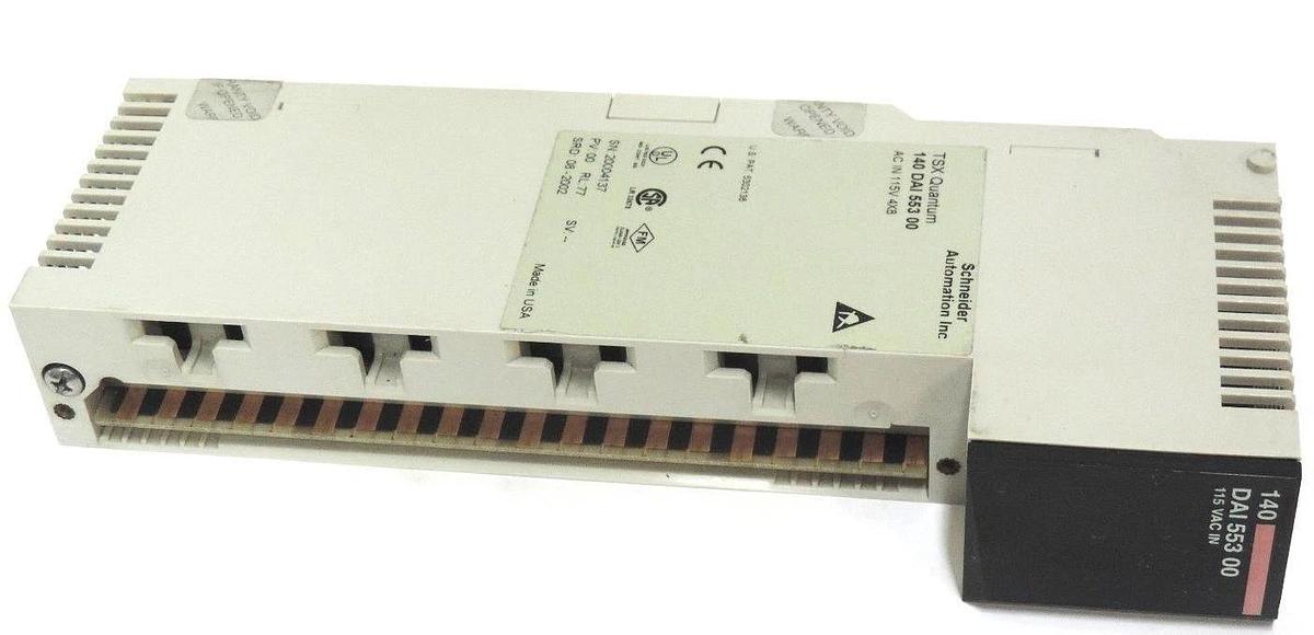 Used SCHNEIDER AUTOMATION TSX QUANTUM 140DAI55300 AC IN 115V 4X8, 140 DAI 553 00