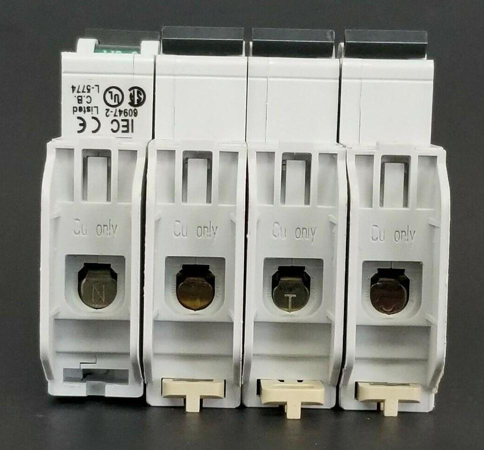 Used LOT OF 4 MERLIN GERIN CAT. NO. 60103 MULTI9 C60 CIRCUIT BREAKERS C2A 240V/60V