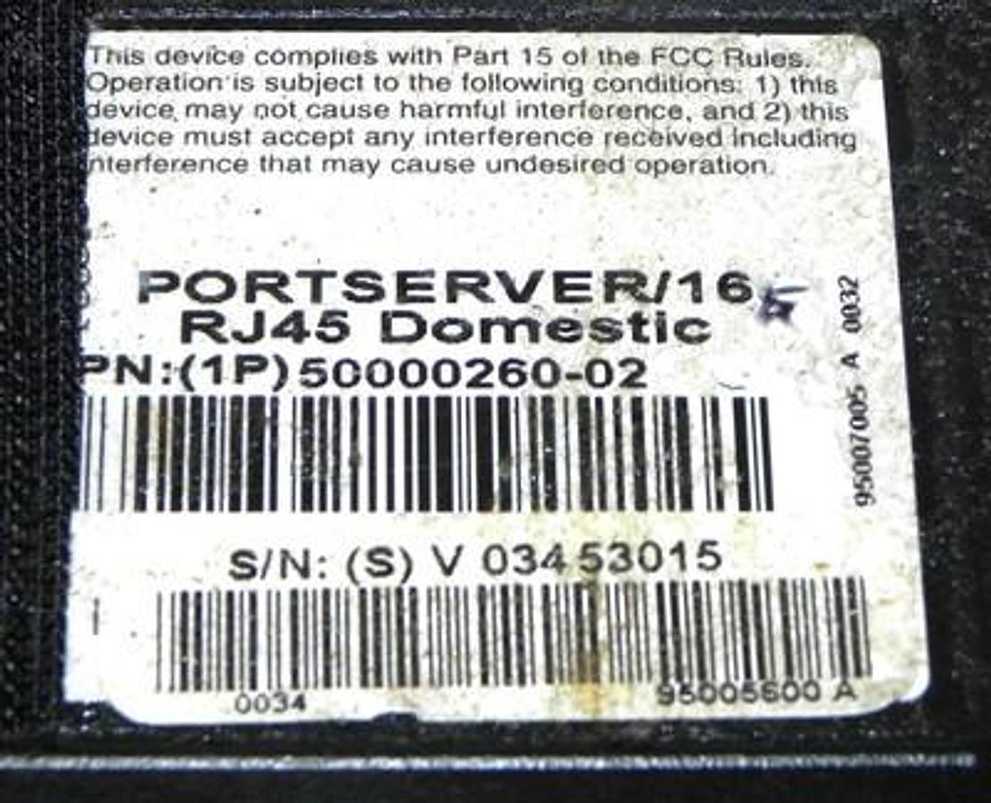 Used DIGI 50000260-02 PORTSERVER 16 5000026002