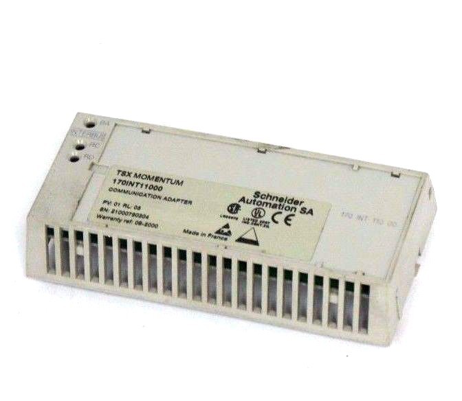 Used SCHNEIDER 170INT11000 COMMUNICATION ADAPTER PV: 01, RL: 05, 170 INT 110 00