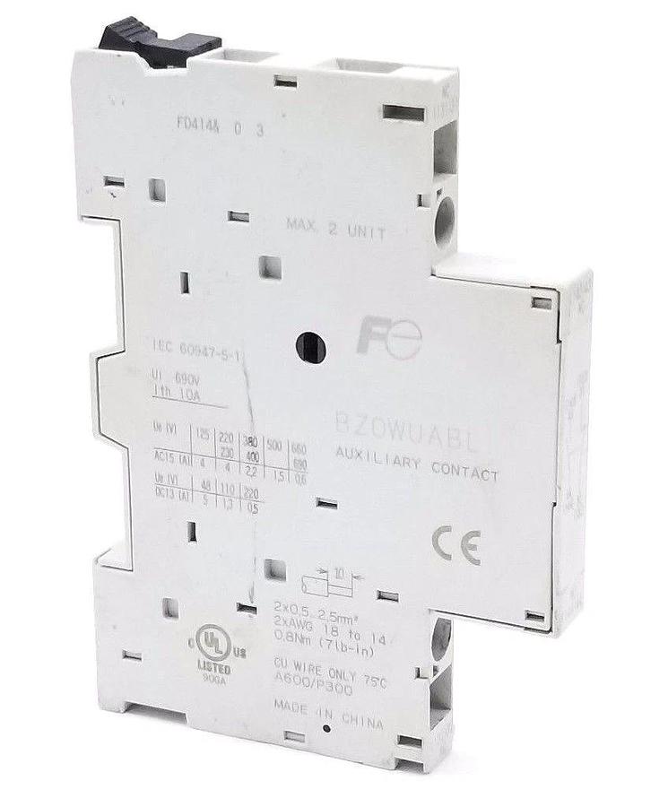 Used FUJI ELECTRIC BZ0WUABL AUXILIARY CONTACT 4AMP 230VAC, 1.3AMP 110VDC