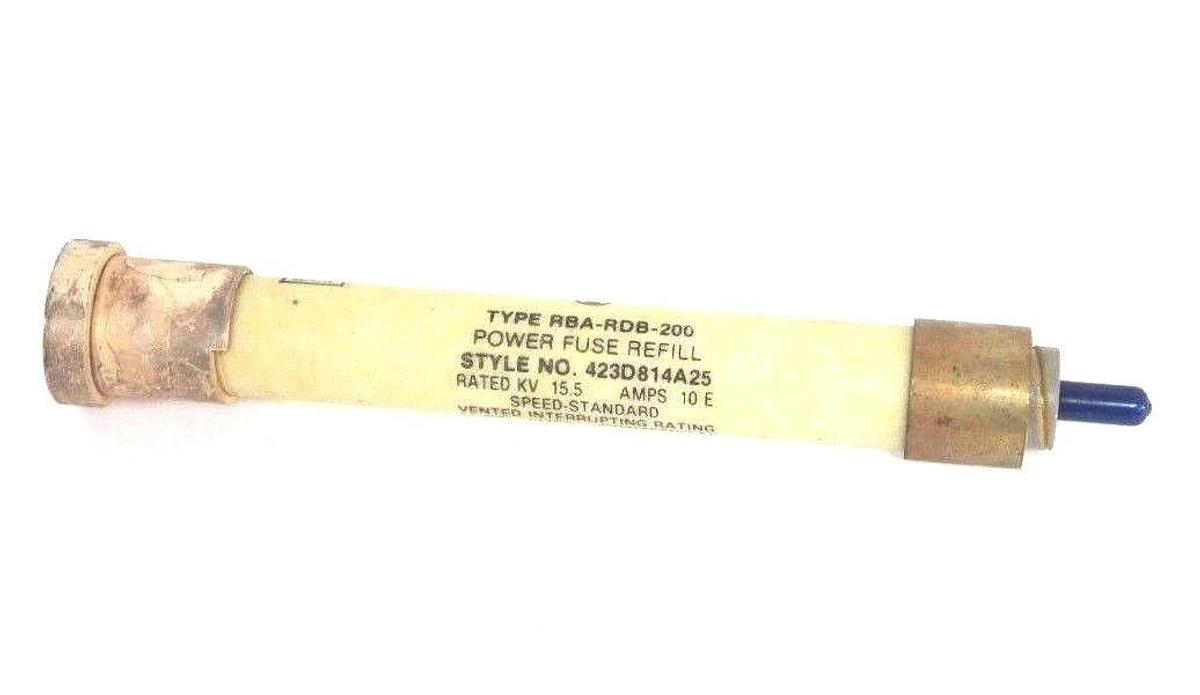 Used NEW WESTINGHOUSE TYPE RBA-RDB-200 POWER FUSE  REFILL STYLE 423D814A25