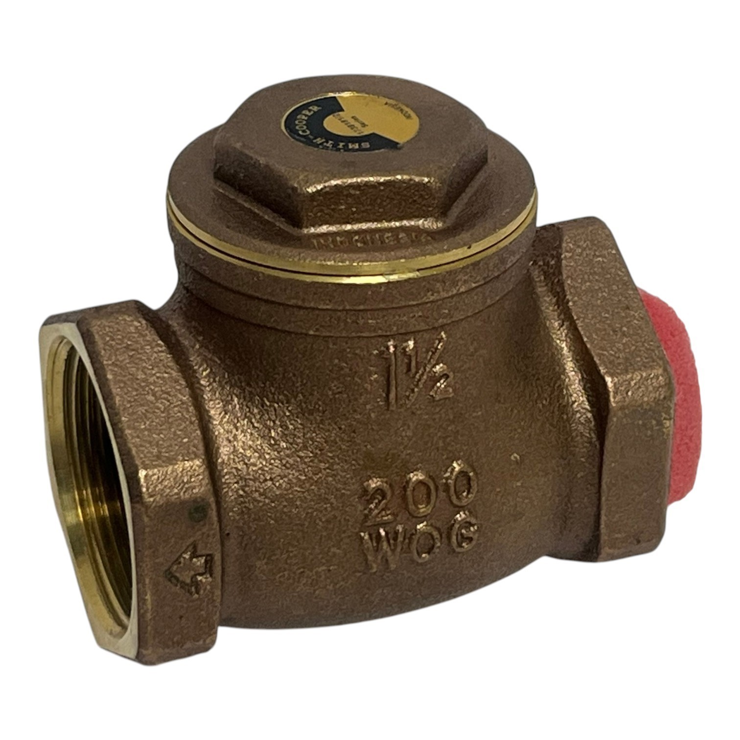 Used Smith-Cooper 0173 9191M Forged Brass Horizontal Swing Check Valve 1-1/2" NPT