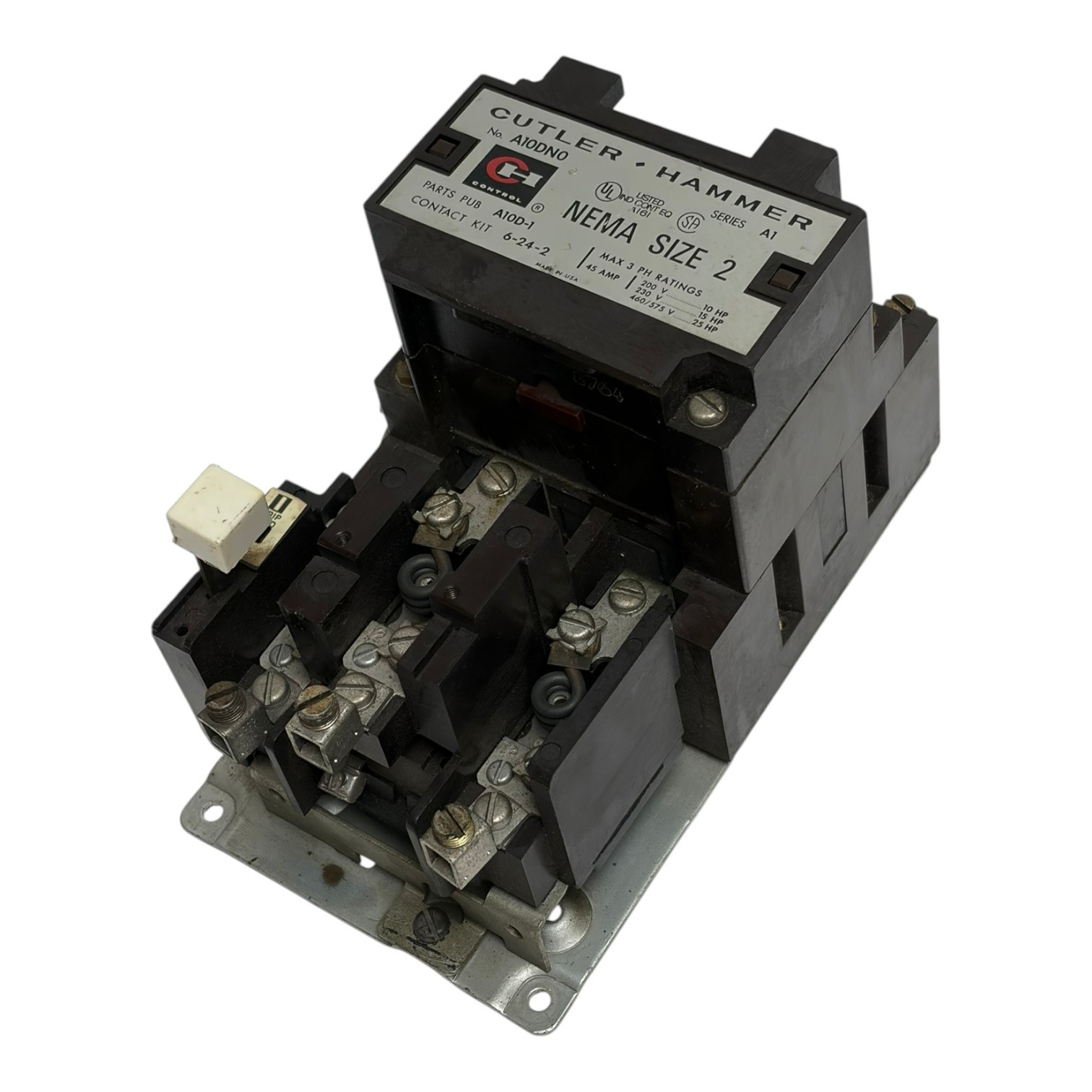 Used Cutler-Hammer A10DNO Series A1 NEMA Size 2 Motor Starter 45A 120V Coil