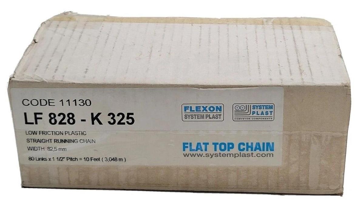 NEW FLEXON SYSTEM PLAST LF 828-K 325 LOW FRICTION CHAIN 10FT 80 LINKS 11130