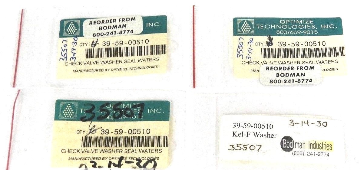 Used LOT OF 12 NEW OPTIMIZE TECHNOLOGIES 39-59-00510 CHECK VALVE WASHER SEALS WATERS