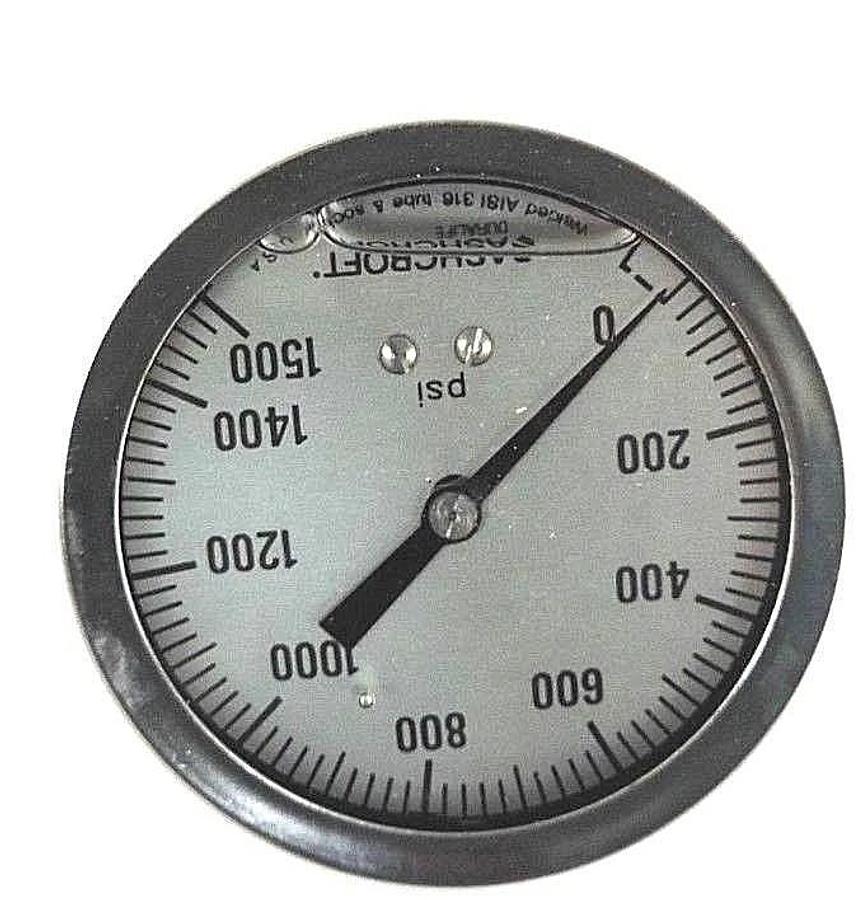 Used NIB ASHCROFT 35-1009SWL-2B 1500# PRESSURE GAUGE FBG4ALA, 1BA45111-012 GLYCERIN
