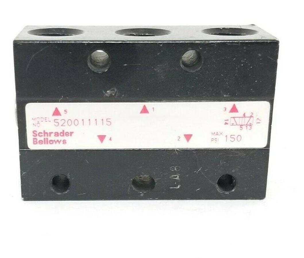 Used SCHRADER BELLOWS 520011115 SOLENOID VALVE 150 PSI W/OUT COIL