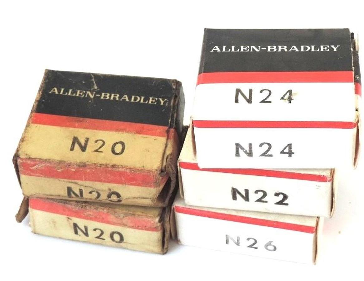 Used LOT OF 2 NEW ALLEN BRADLEY N20, ONE N24, ONE N22, & ONE N26 HEATER ELEMENTS