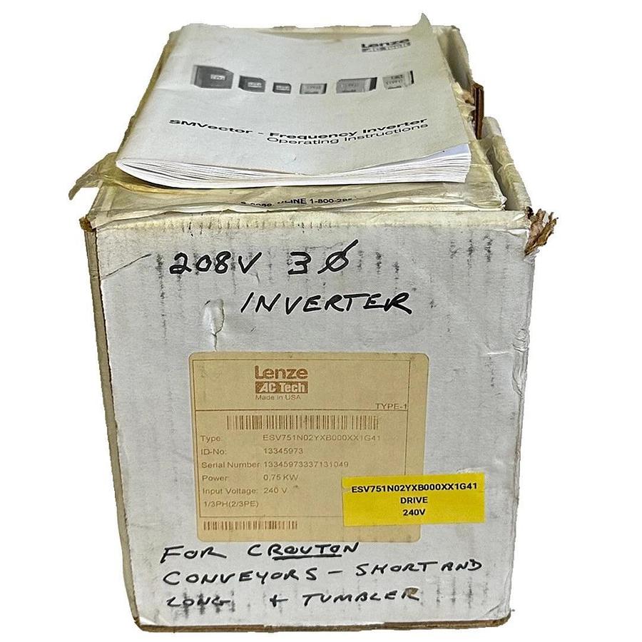 Used LENZE ESV751N02YXB000XX1G41 / 13345973 SMVector DRIVE 0.75kW/1HP ESV751N02YXB
