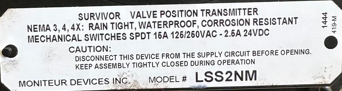 Used NEW HABONIM C30 SR-2C IMP / C30SR2CIMP COMPACT ACTUATOR W/ LSS2NM TRANSMITTER