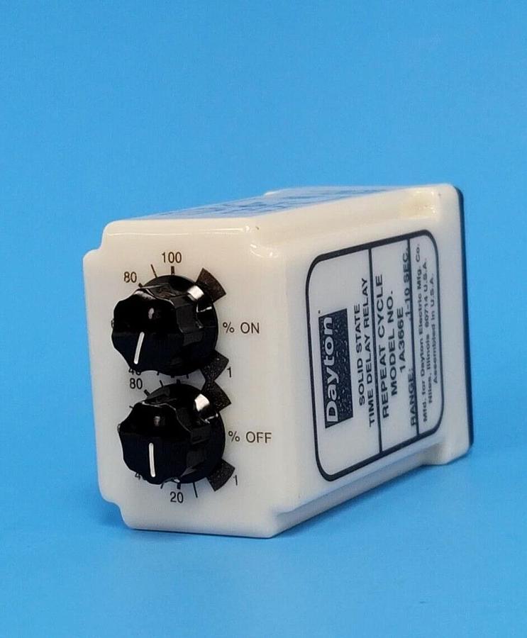 Used DAYTON 1A366E SOLID STATE TIME DELAY RELAY .1-10 SEC