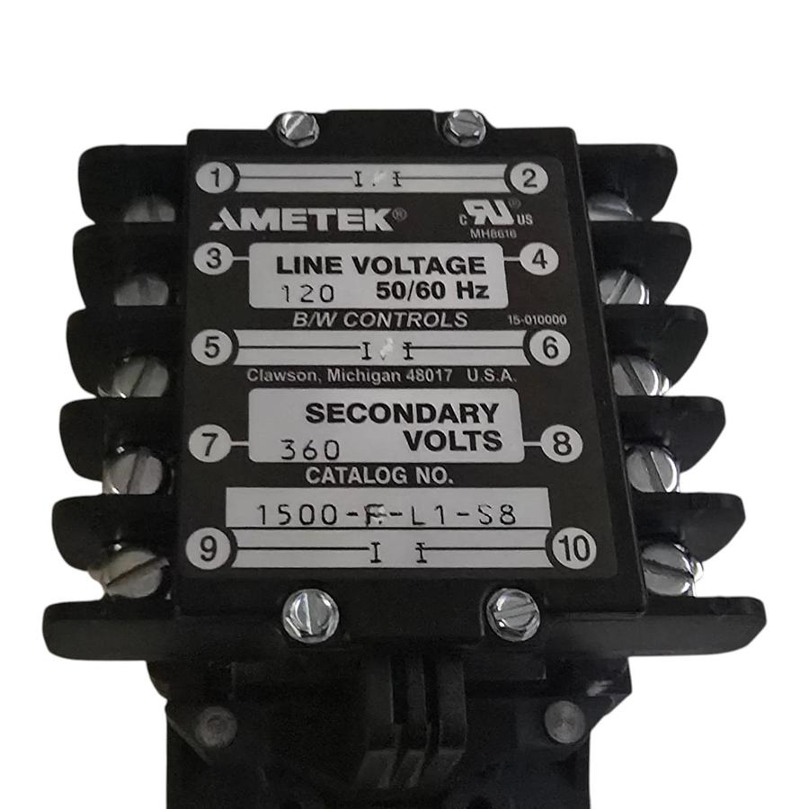 AMETEK B/W Controls 1500-F-L1-S8-OC-X Liquid Level Control Relay 120/360V 1F1D0A