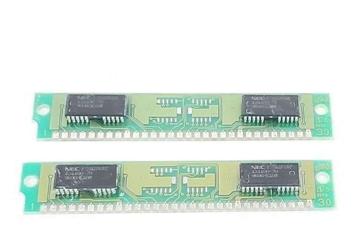 Used LOT OF 2 NEC MC-421000A8BA-70 DRAM MODULES 9607ME1764
