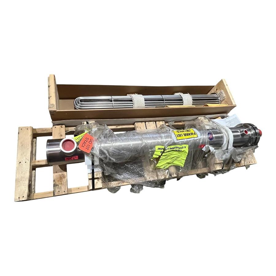 Used Enerquip 6x54 BEU 304L 2P Sanitary Stainless Steel Heat Exchanger Assembly