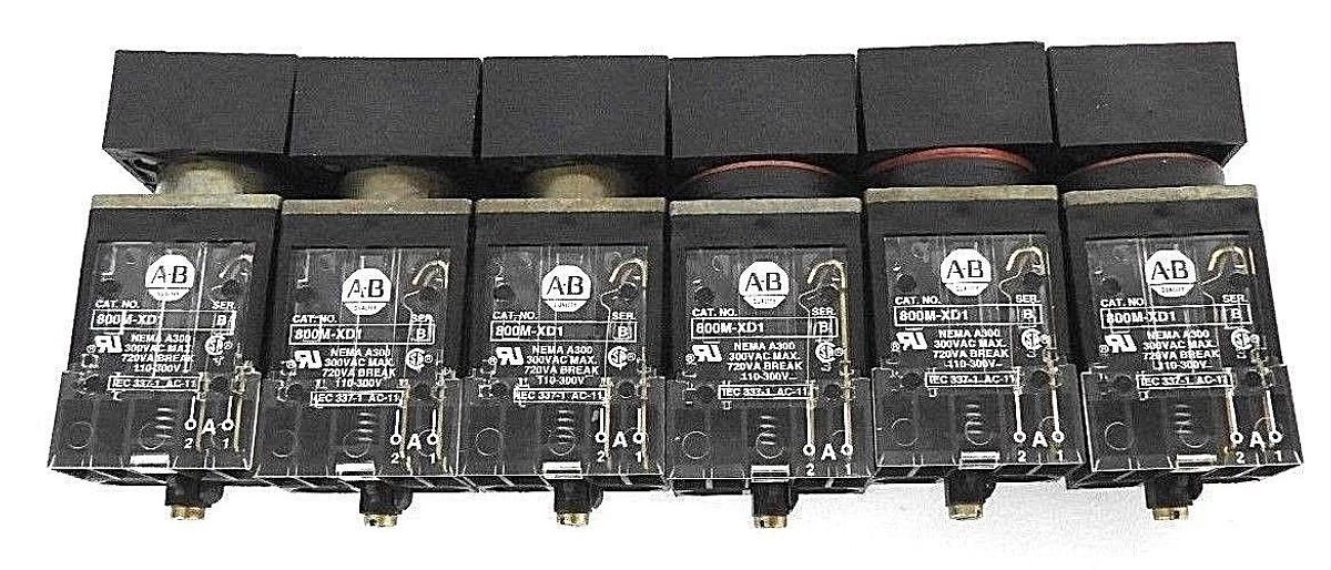 Used LOT OF 6 ALLEN BRADLEY 800MB-XO SER. A OPERATOR FOR PUSHBUTTON SWITCHES 800M-XD1