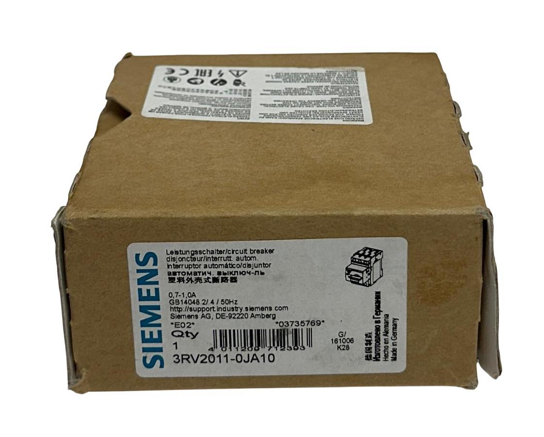 Used SIEMENS 3RV2011-0JA10 / 3RV20110JA10 SIRIUS CIRCUIT BREAKER 690VAC 3PH NSMP