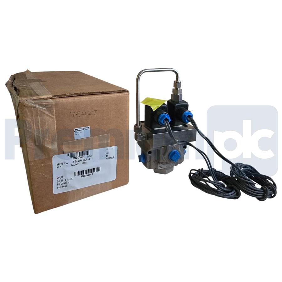 Used Automatic Valve AVCO B7122-145 Solenoid Valve 150PSIG w/2x 6910-010 Coils NSMP