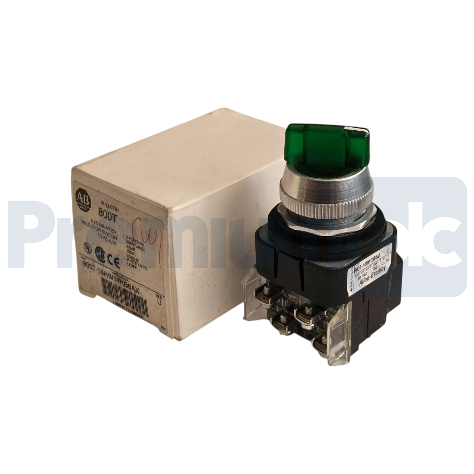 Used ALLEN BRADLEY 800T-16HW17KB6AX /U 30mm ILL SELECTOR SWITCH 800T-16HG17KB6AX NSMP