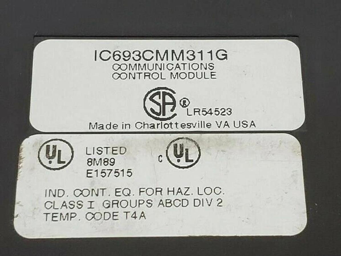 Used GE FANUC IC693CMM311G COMMUNICATIONS CONTROL MODULE (DAMAGED COVER)