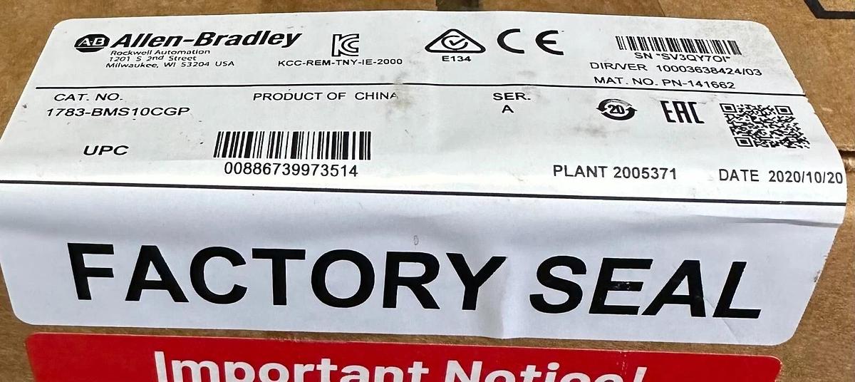 Used NEW ALLEN BRADLEY 1783-BMS10CGP /A Stratix 5700 10-PORT ETHERNET SWITCH NSFS