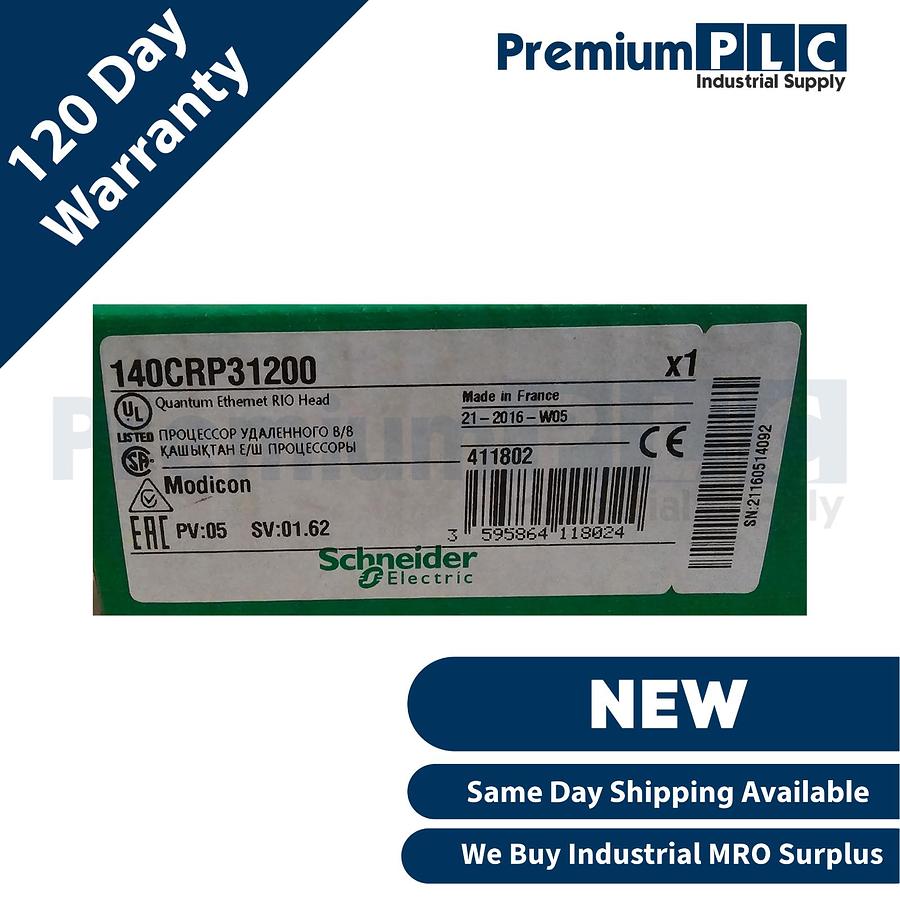 Used NEW SCHNEIDER ELECTRIC MODICON 140CRP31200 Quantum E/NET RIO HEAD 140-CRP-312-00