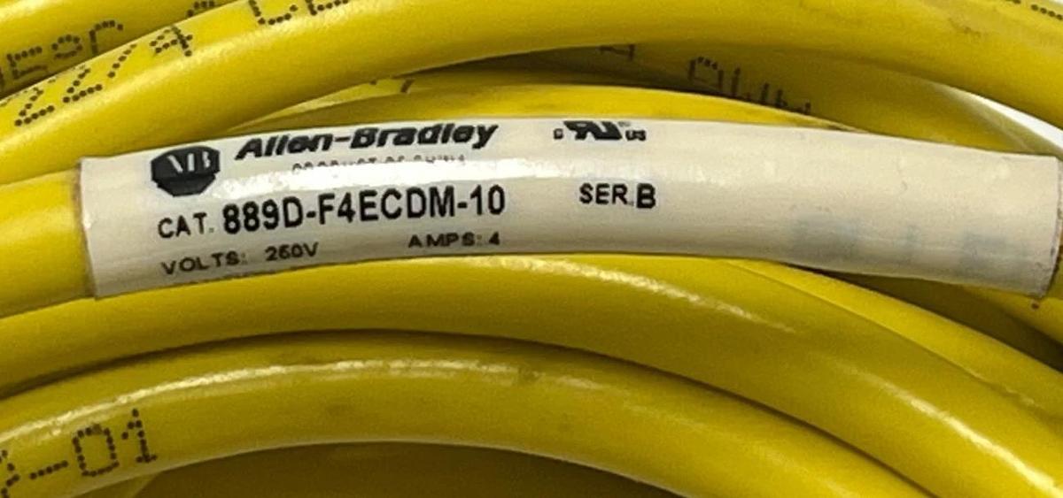 ALLEN BRADLEY 889D-F4ECDM-10 SER B MICRO CABLE FEMALE TO MALE STRAIGHT 4PIN NSNP