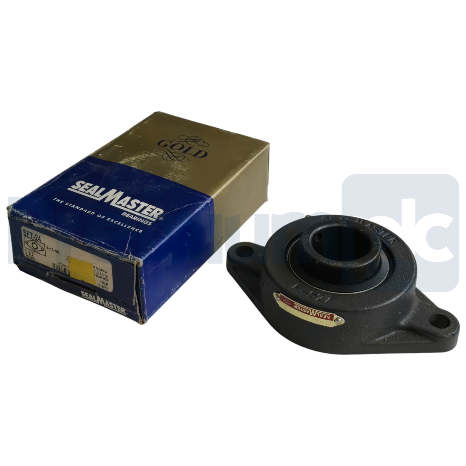 Used SEALMASTER SFT-24 / 700552 TWO-BOLT FLANGE-MOUNT BEARING 1-1/2'' GOLD LINE NSMP