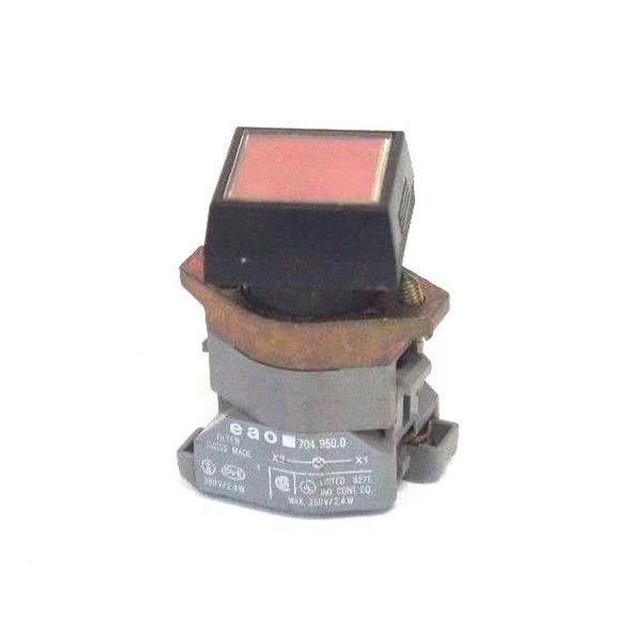Used EAO 704.950.0 LAMP SOCKET 250VAC W/ RED BUTTON