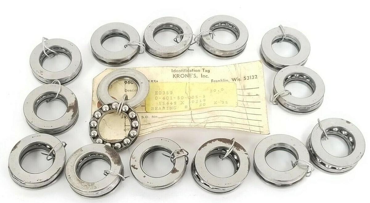 Used LOT OF 14 NEW INA / KRONES 0-401-50-005-1 THRUST BALL BEARINGS 20x35x10MM 51104