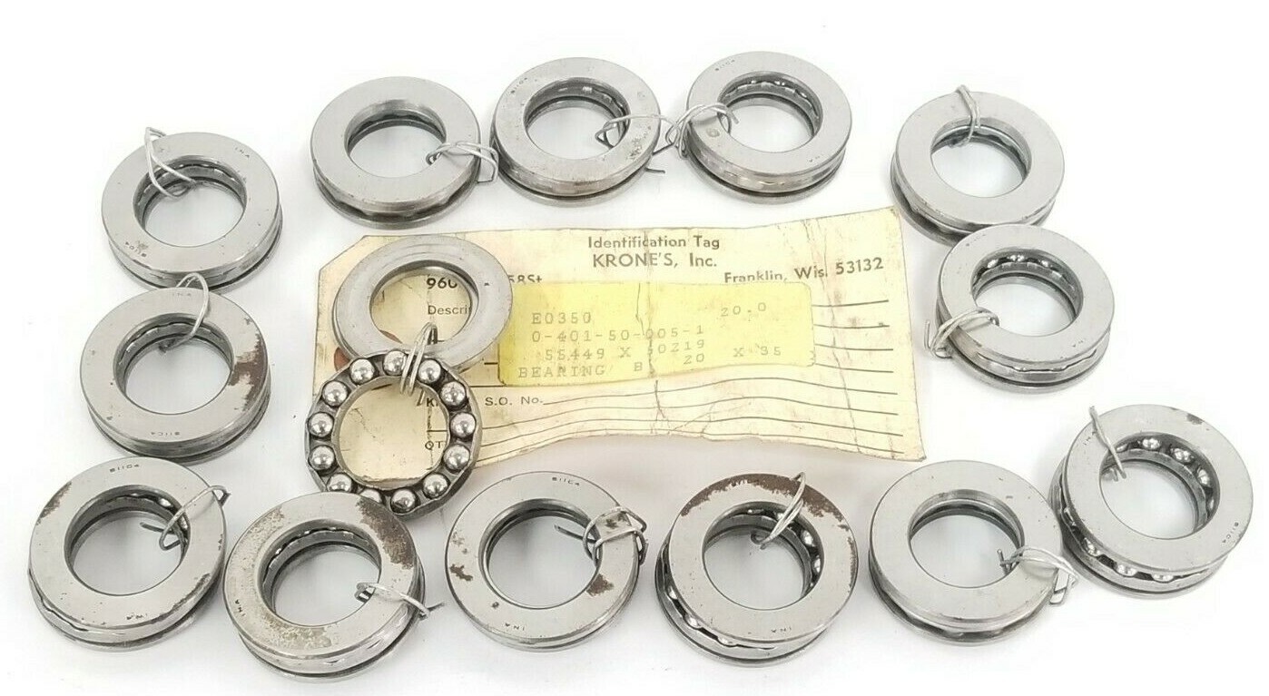 Used LOT OF 14 NEW INA / KRONES 0-401-50-005-1 THRUST BALL BEARINGS 20x35x10MM 51104