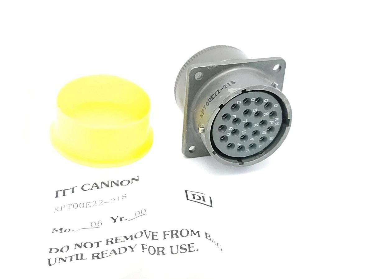 Used NEW ITT CANNON KPT00E22-21S CIRCULAR CONNECTOR RECEPTACLE 21 POSITON