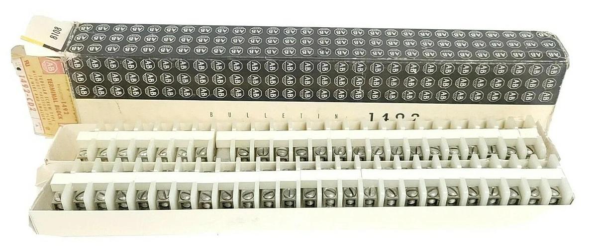 Used BOX OF 50 NEW ALLEN BRADLEY 1492-CD2 TERMINAL BLOCKS SER. A