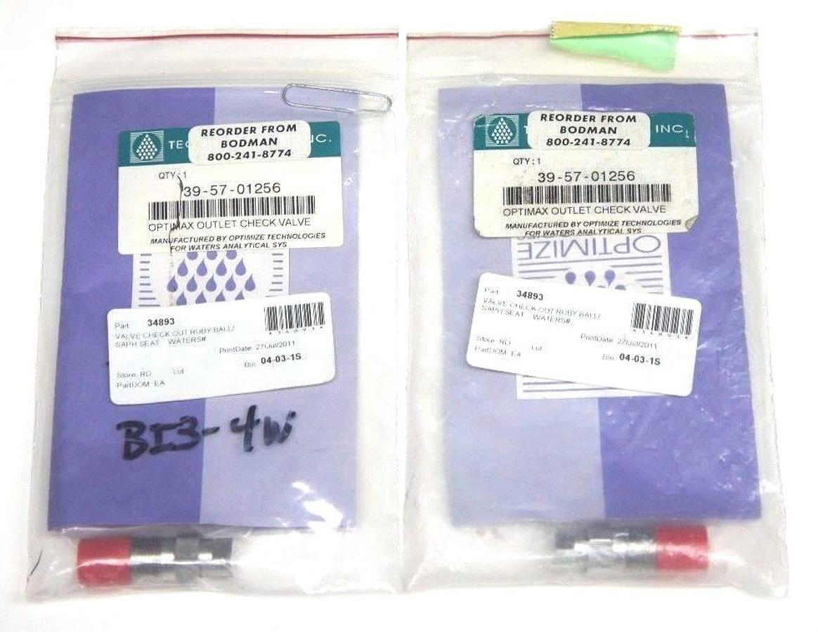Used (2) NEW OPTIMIZE TECHNOLOGIES 39-57-01256 OPTIMAX OUTLET CHECK VALVES 395701256