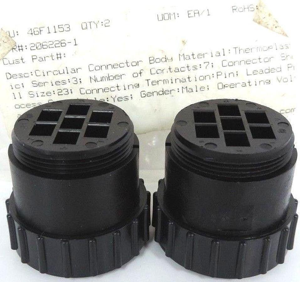 Used LOT OF 2 TE CONNECTIVITY / AMP 206226-1 CIRCULAR CONNECTOR RECEPTACLE 46F1153