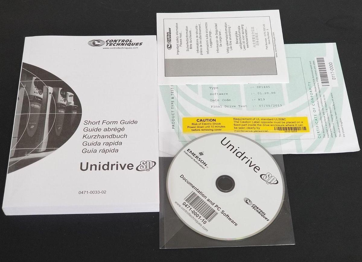 Used NEW EMERSON CONTROL TECHNIQUES PROGRAMMING SOFTWARE SP1405 0471-0001-10