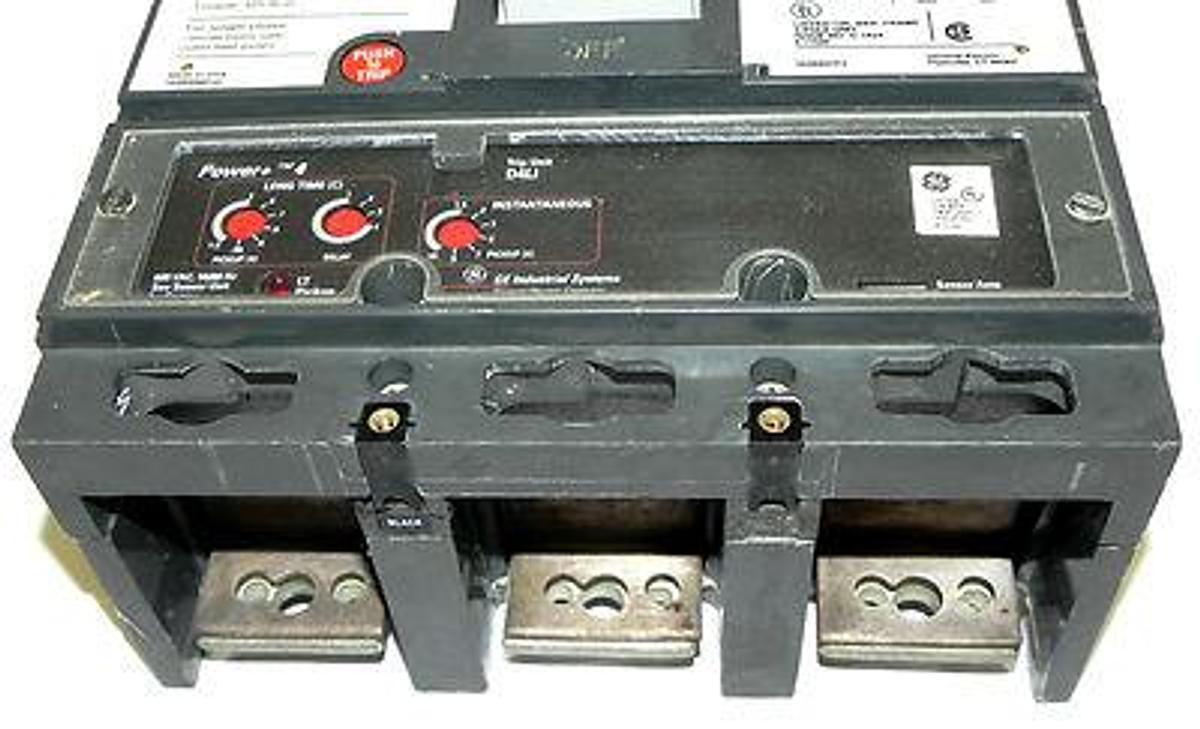 Used GENERAL ELECTRIC TJL4V2605 CIRCUIT BREAKER 500A, 600VAC, 3POLE
