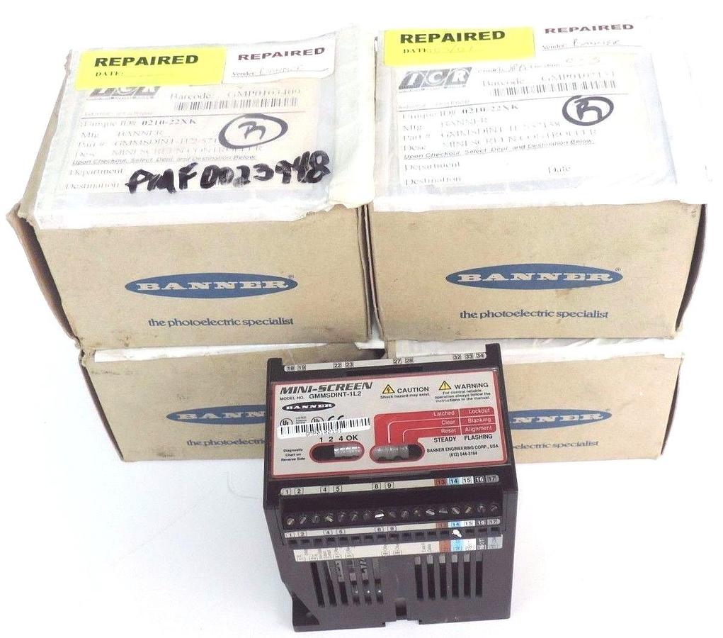 Refurbished LOT OF 4 REPAIRED BANNER GMMSDINT-1L2 MINI-SCREEN CONTROLLERS GMMSDINT1L2