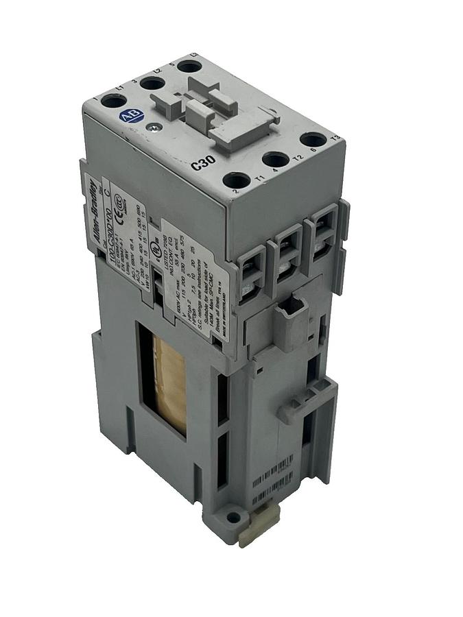Used Allen-Bradley 100-C30D*00 Ser C IEC Contactor 30A 3Pole 600V w/ TC714M COIL NSNP
