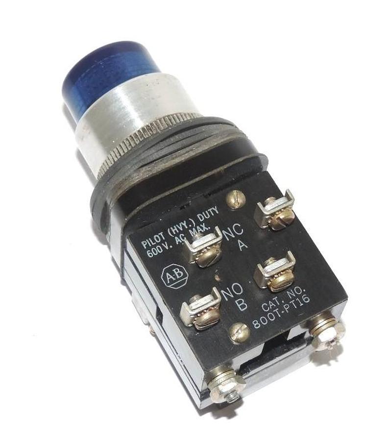 Used ALLEN BRADLEY 800T-PT16 PUSH BUTTON 600 VAC MAX WITH X-208238, 120 V, 50/60 HZ