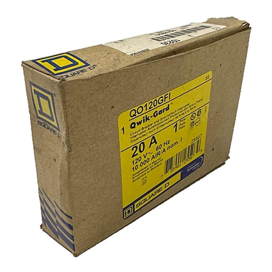 Used NEW SQUARE D QO120GFI 20A QWIK-GARD CIRCUIT BREAKER AND GROUND FAULT INTERRUPTER