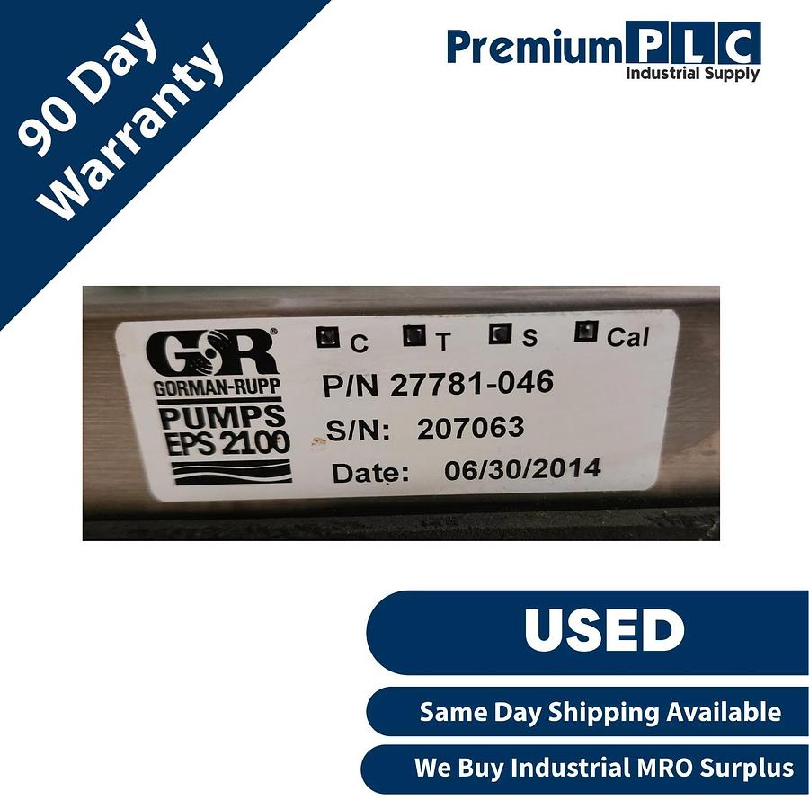 Used USED GORMAN-RUPP PUMPS 27781-046 EPS 2100 PUMP CONTROLLER W/CAPACITORS 27781046