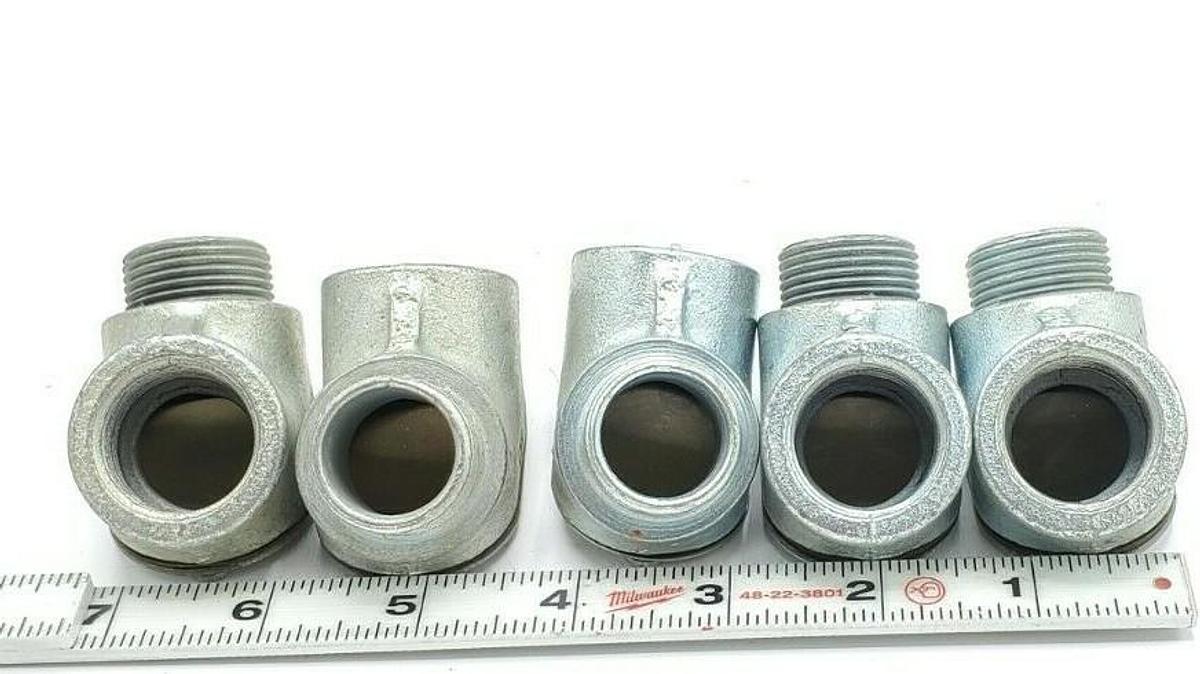 Used LOT OF 5 NEW APPLETON 3/4" 90 DEGREE ELBOW CONDUIT FITTINGS 13 F TO C M