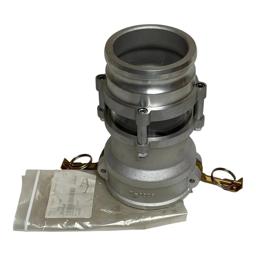 Dixon Bayco 3544CA 4" Cam & Groove In-Line Sight Glass Coupler Adapter Aluminum