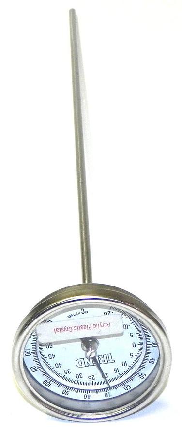 Used NIB TREND MODEL 30 BIMETAL THERMOMETER CONN. 1/2'' NPT STEM: 18'' RANGE: 0/140F