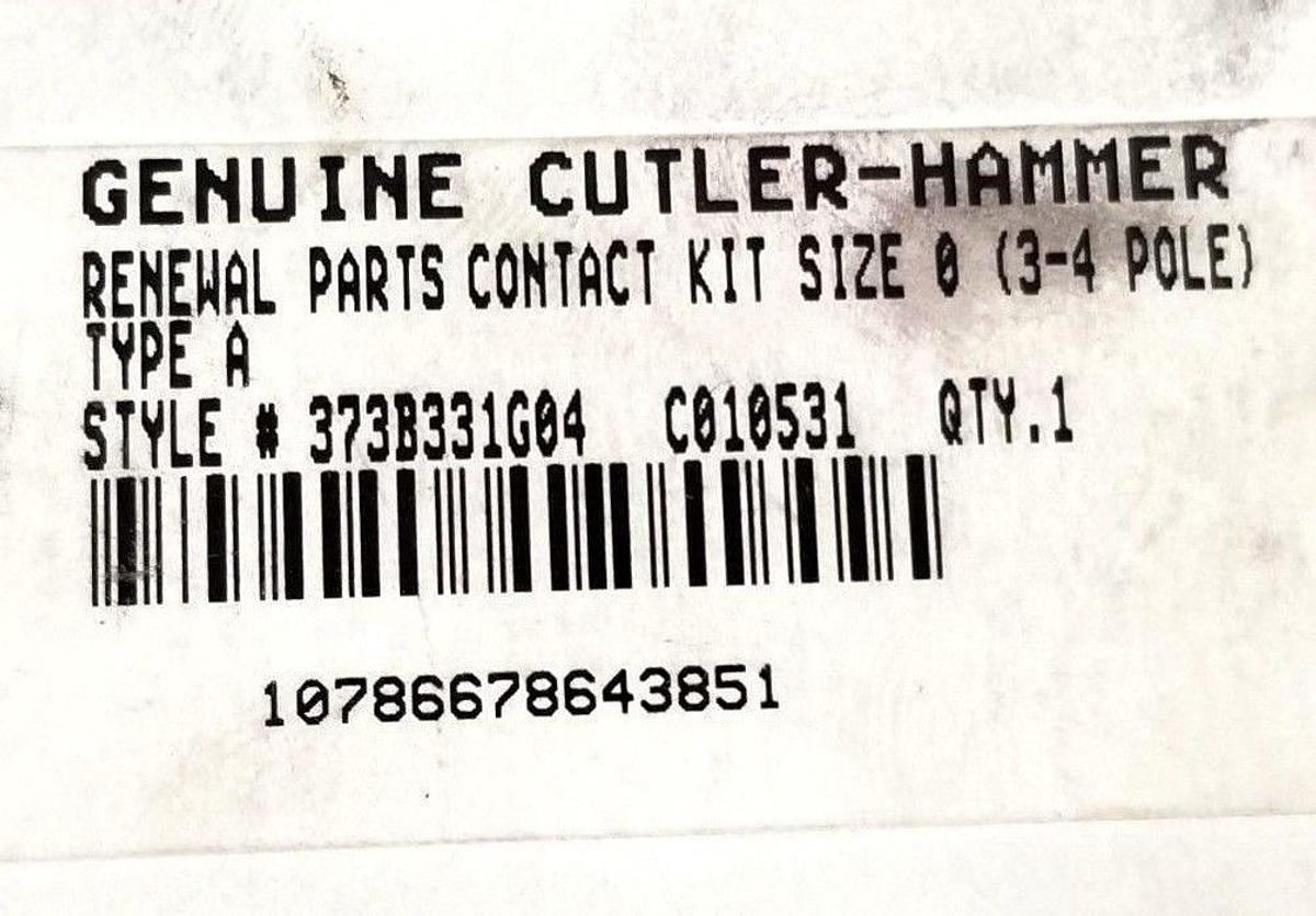Used NEW CUTLER HAMMER 373B331G04 CONTACT KIT SIZE 0 3-4 POLE TYPE A (INCOMPLETE)