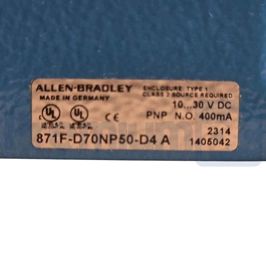 Used ALLEN BRADLEY 871F-D70NP50-D4 /A FLAT PACK STYLE INDUCTIVE SENSOR 10-30VDC NSMP
